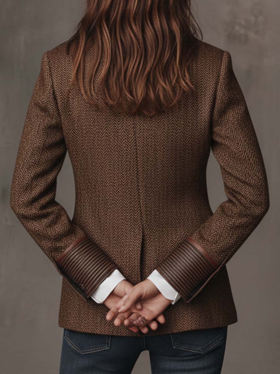 Blazer con canesú y estampado de espiga Gisèle
