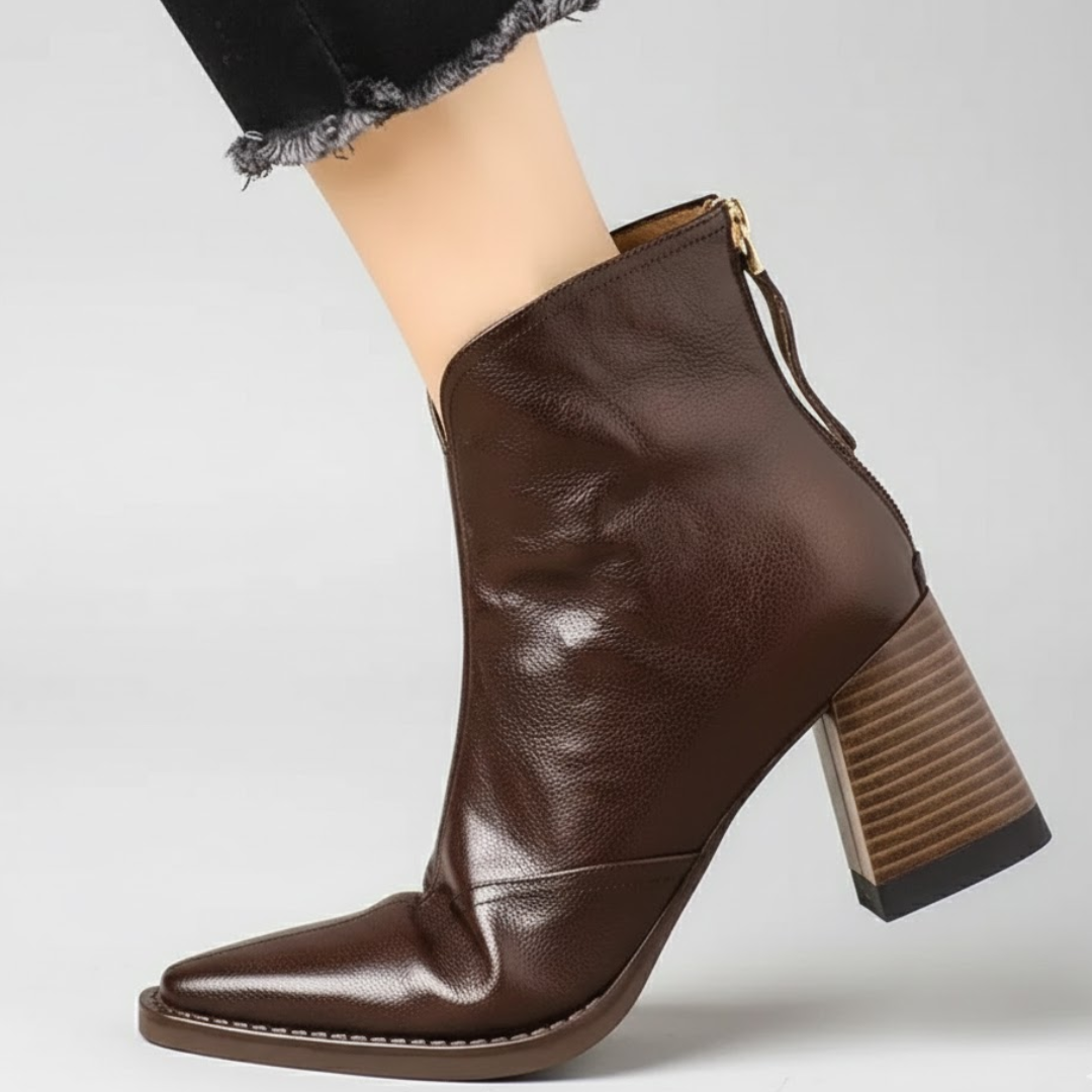 Botines de piel de tacón medio Beatriz