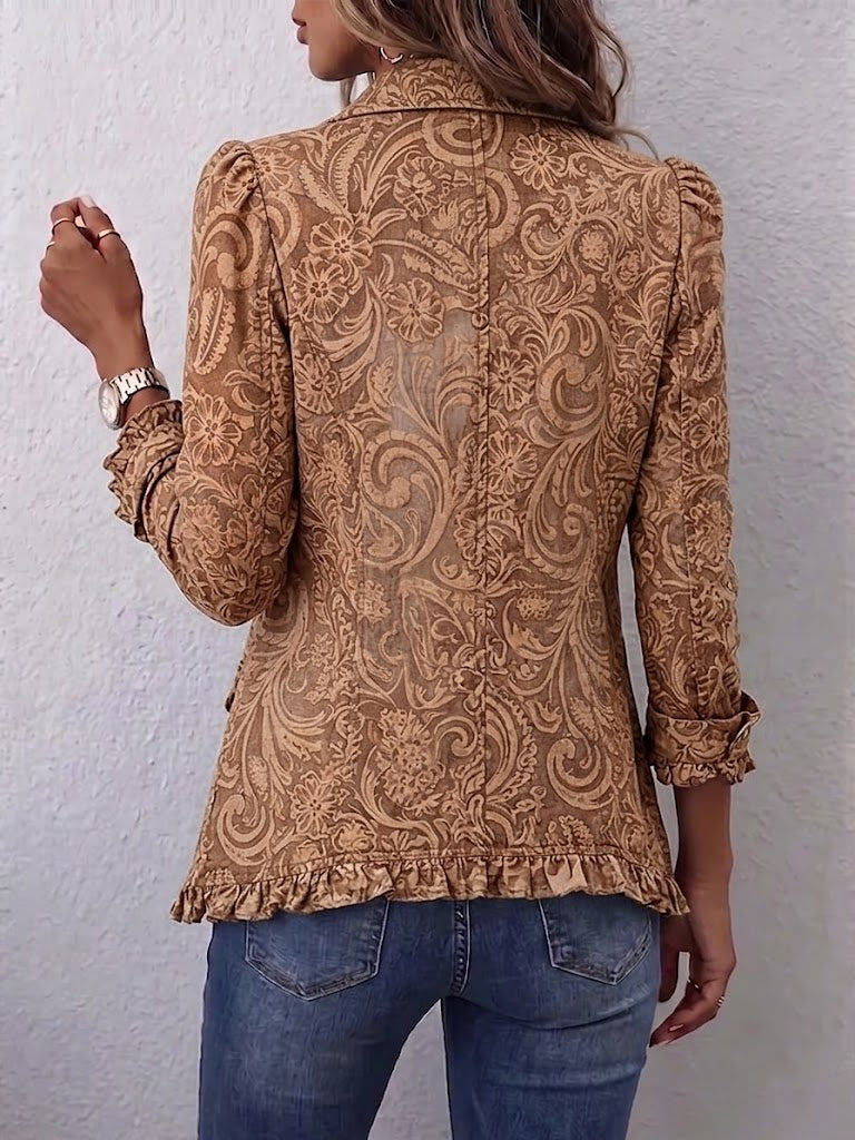Chaqueta floral vintage con volantes Candelaria