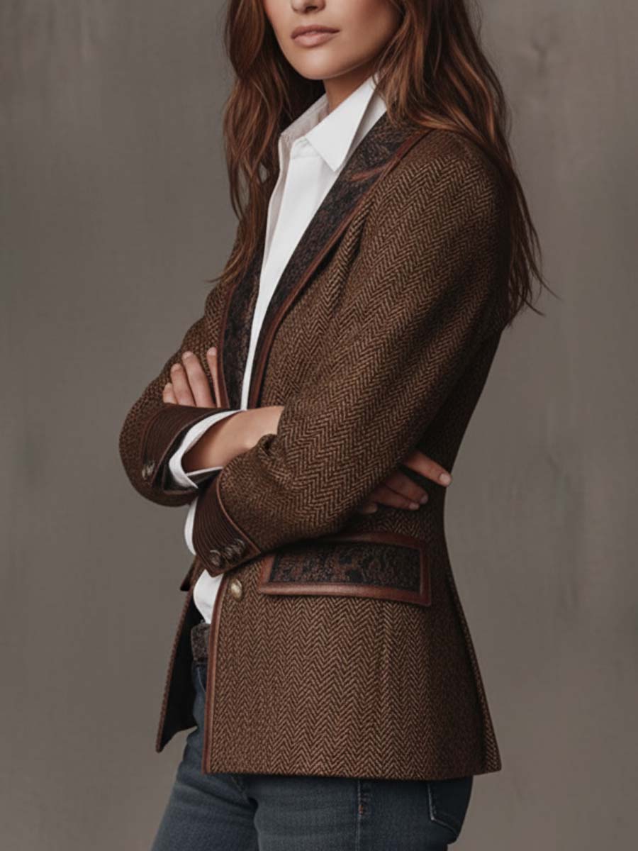 Blazer con canesú y estampado de espiga Gisèle