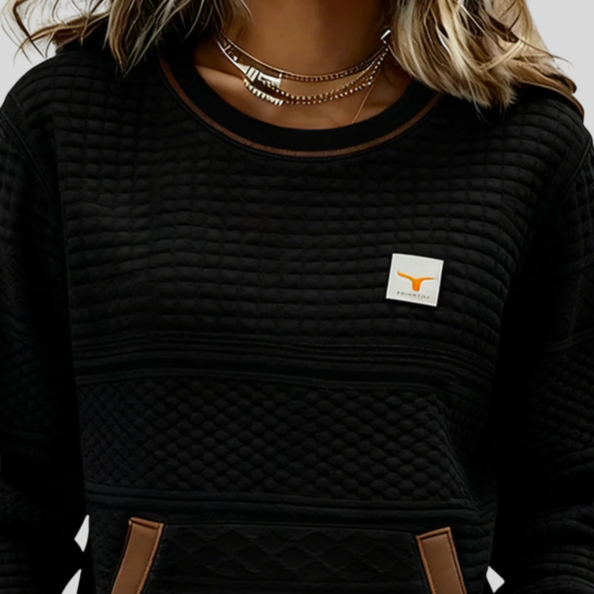 Ella | Sudadera Colorblock con Bolsillo Canguro