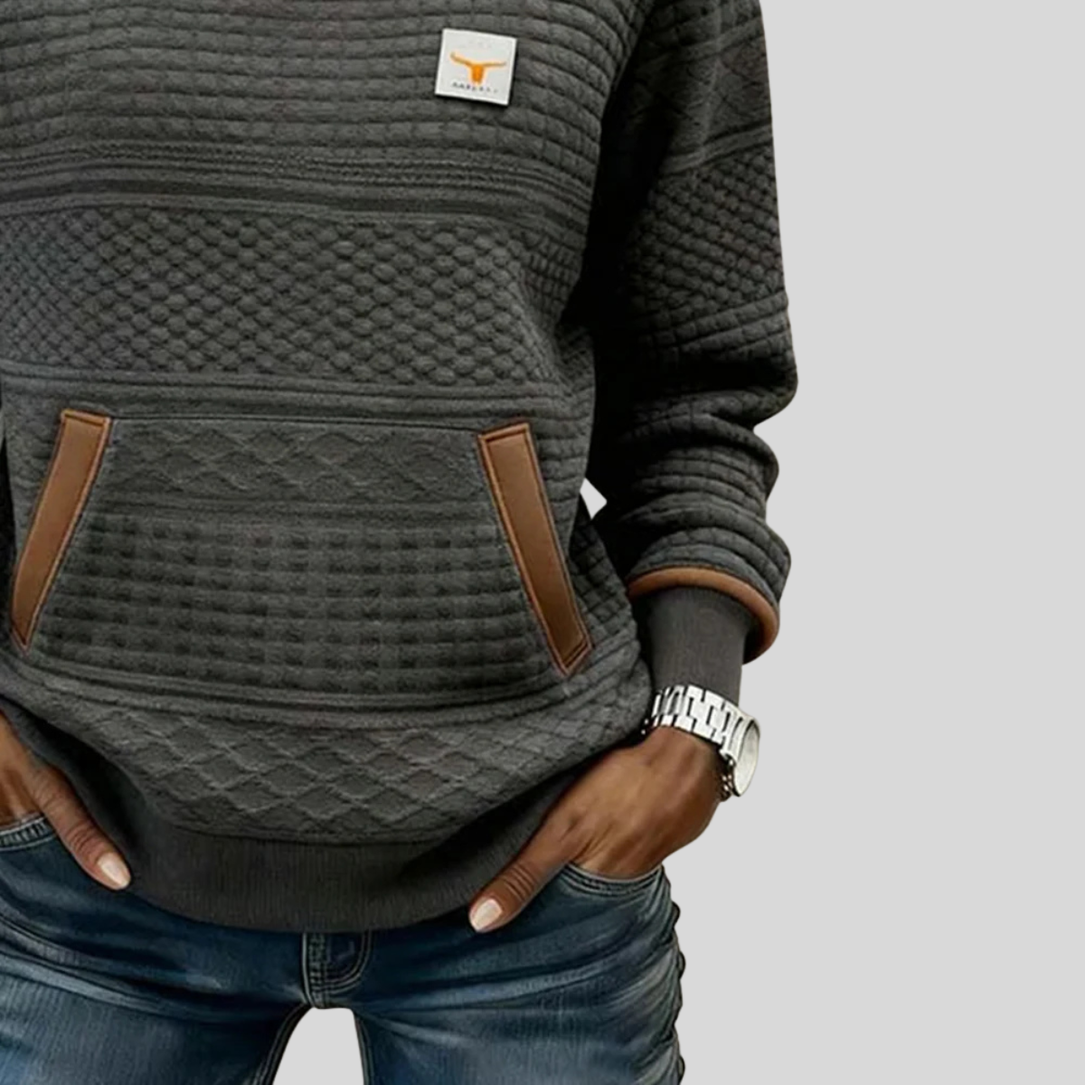 Ella | Sudadera Colorblock con Bolsillo Canguro