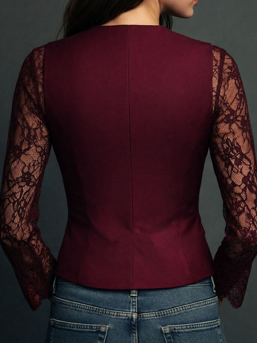 Top blazer con mangas semitransparentes Noémie