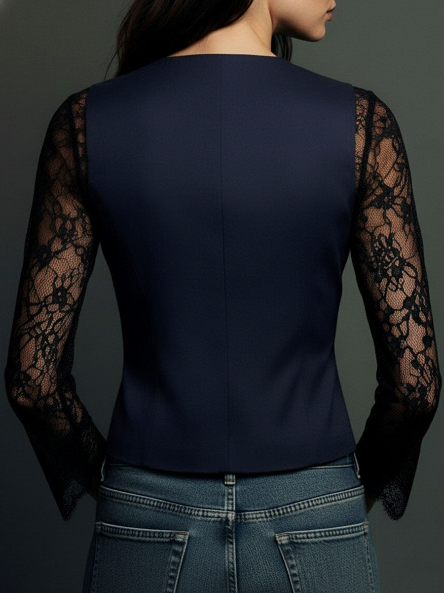 Top blazer con mangas semitransparentes Noémie