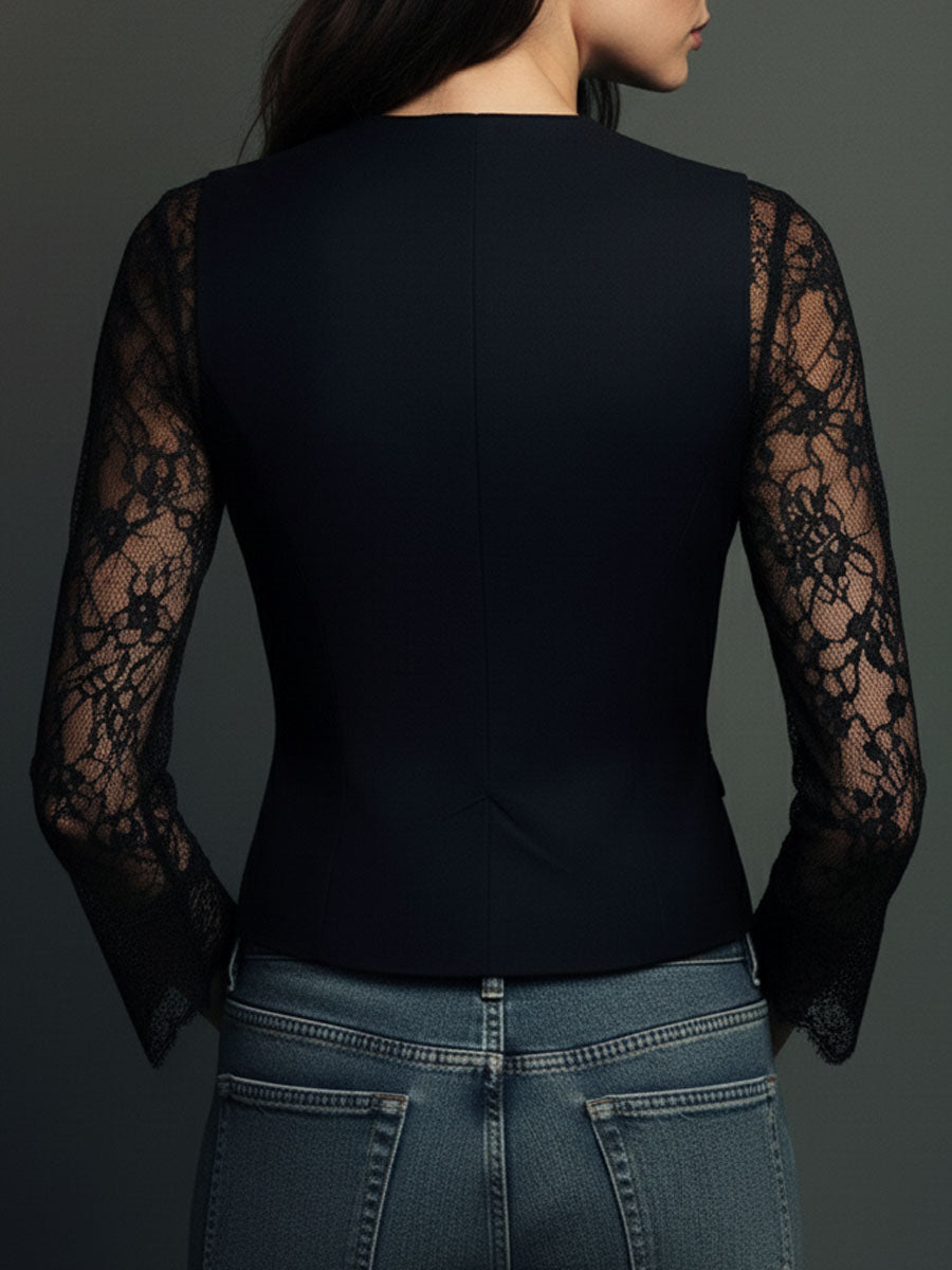 Top blazer con mangas semitransparentes Noémie