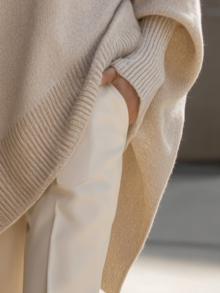 Jennifer | Jersey Oversize Drapeado con Cuello Ancho
