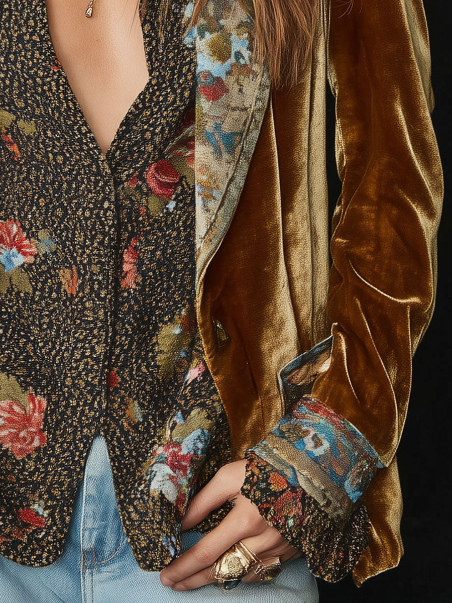 Blazer patchwork floral vintage Marcelline