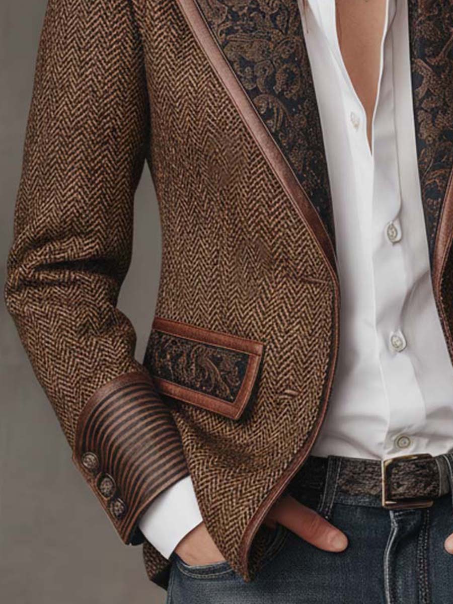 Blazer con canesú y estampado de espiga Gisèle