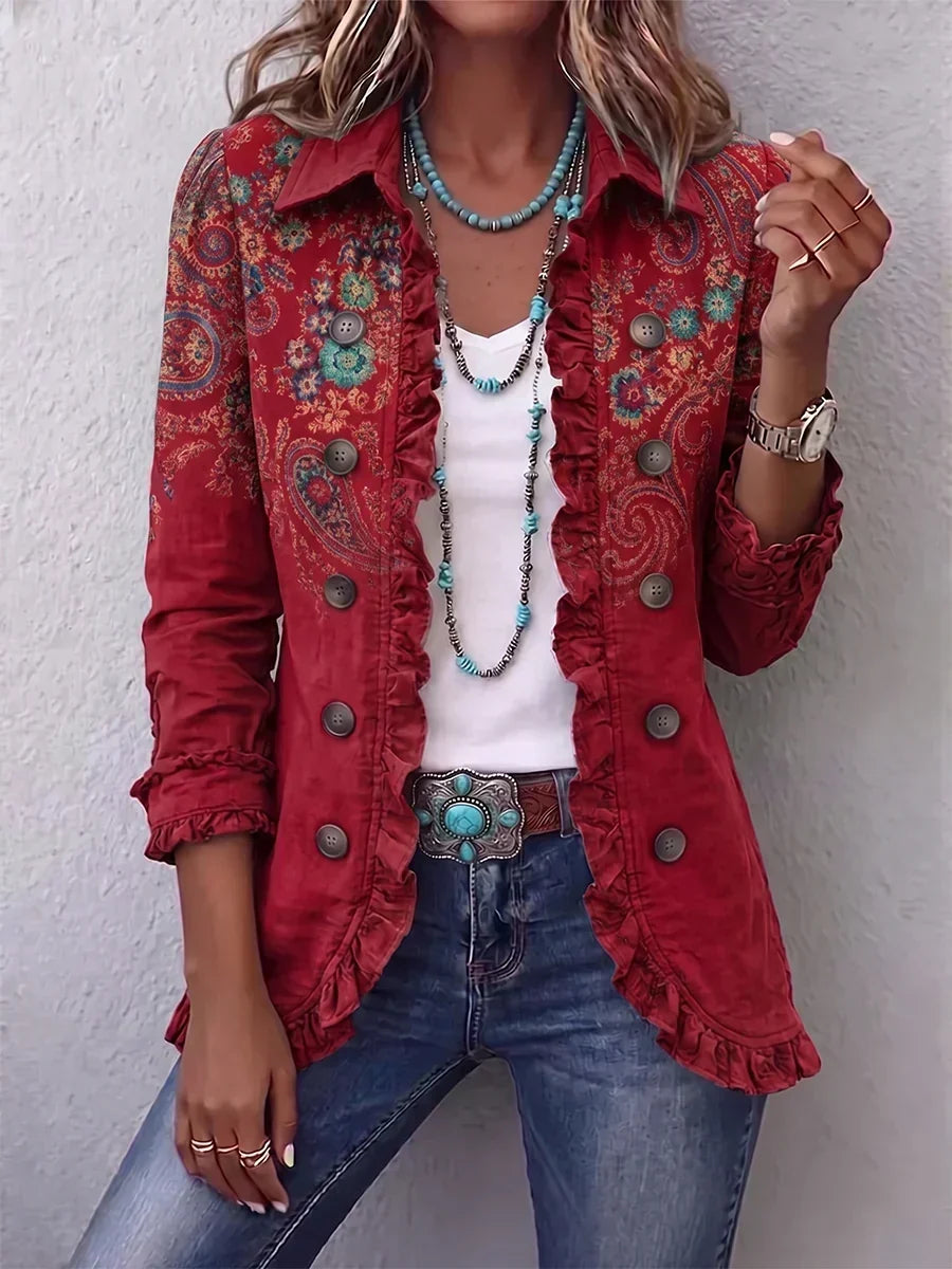 Chaqueta cachemira con volantes Natividad