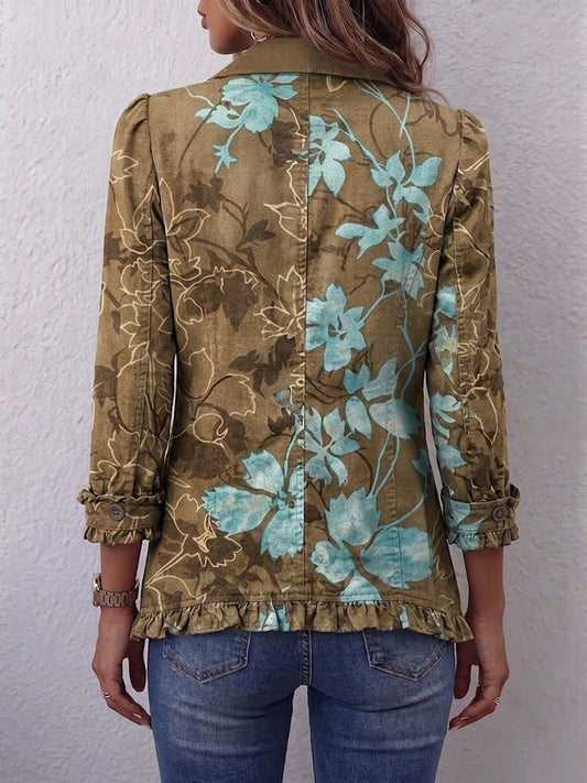 Chaqueta floral degradado con volantes Gloria