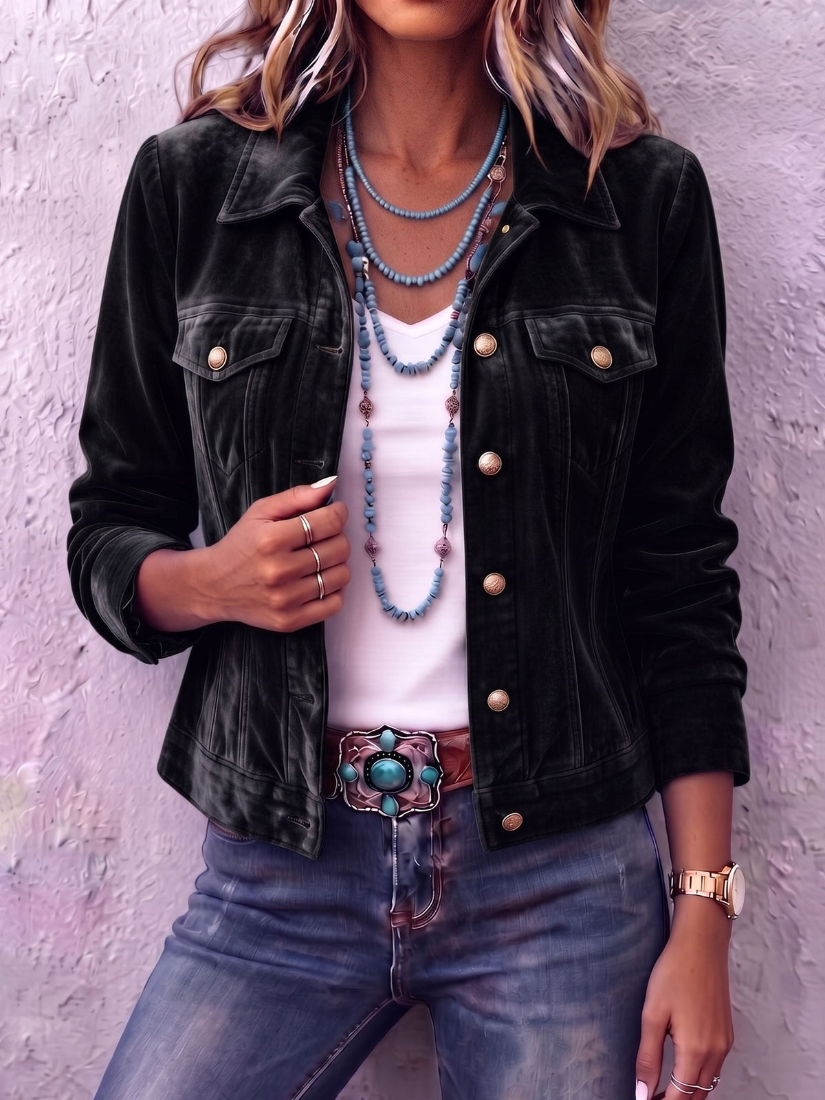 Chaqueta de terciopelo boho de inspiración vintage Diana