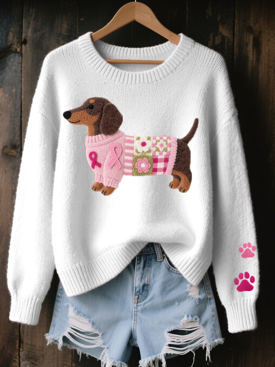 Nina | Jersey de Punto con Bordado de Perro Salchicha