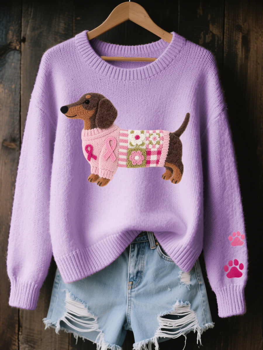 Nina | Jersey de Punto con Bordado de Perro Salchicha