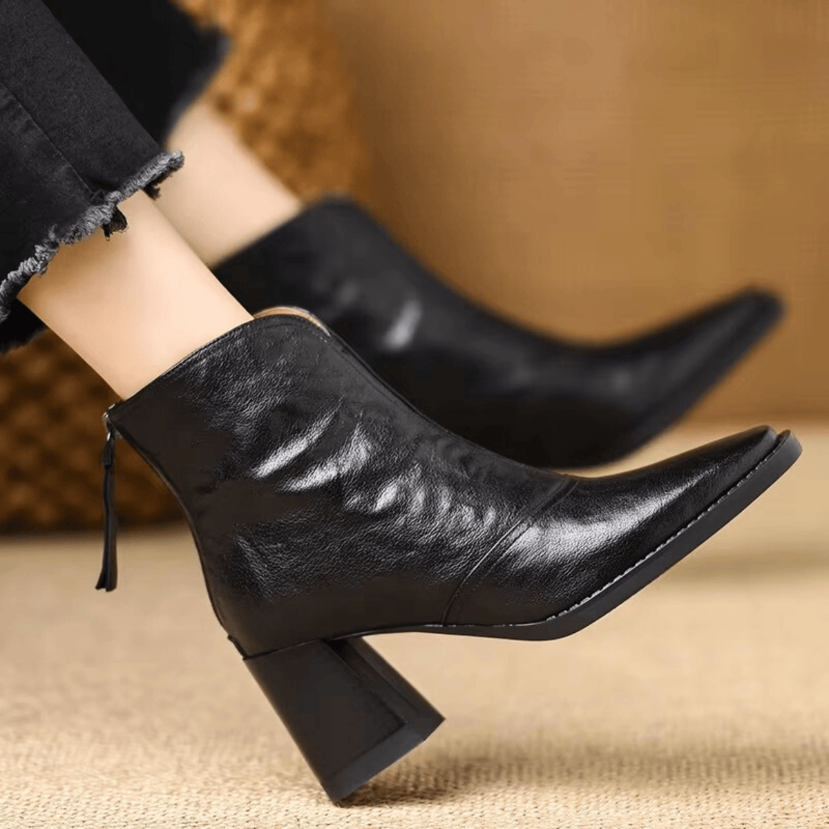 Botines de piel de tacón medio Beatriz