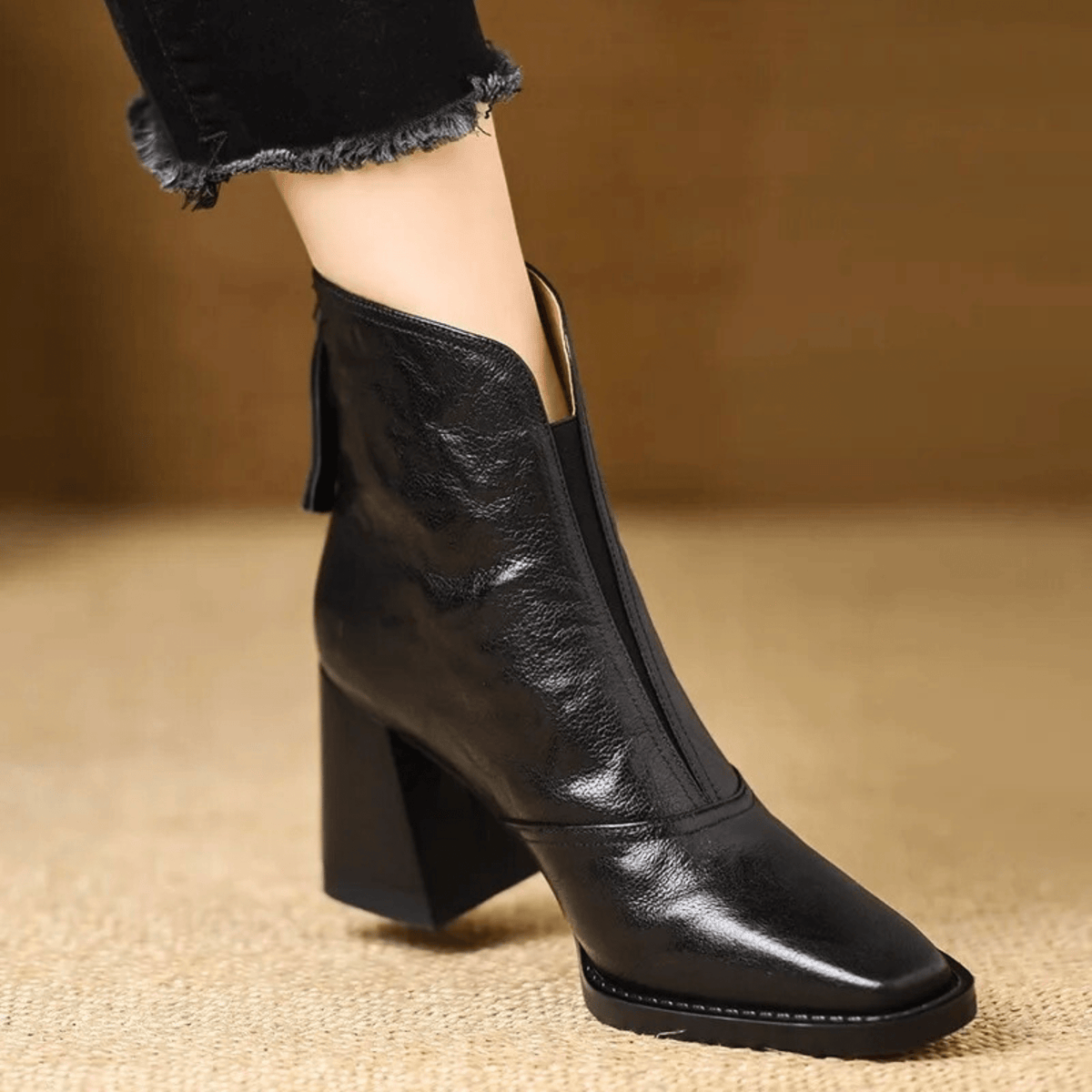 Botines de piel de tacón medio Beatriz