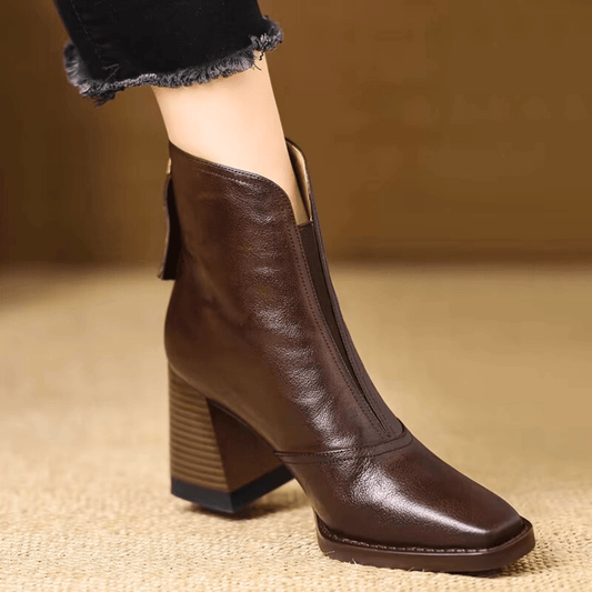 Botines de piel de tacón medio Beatriz